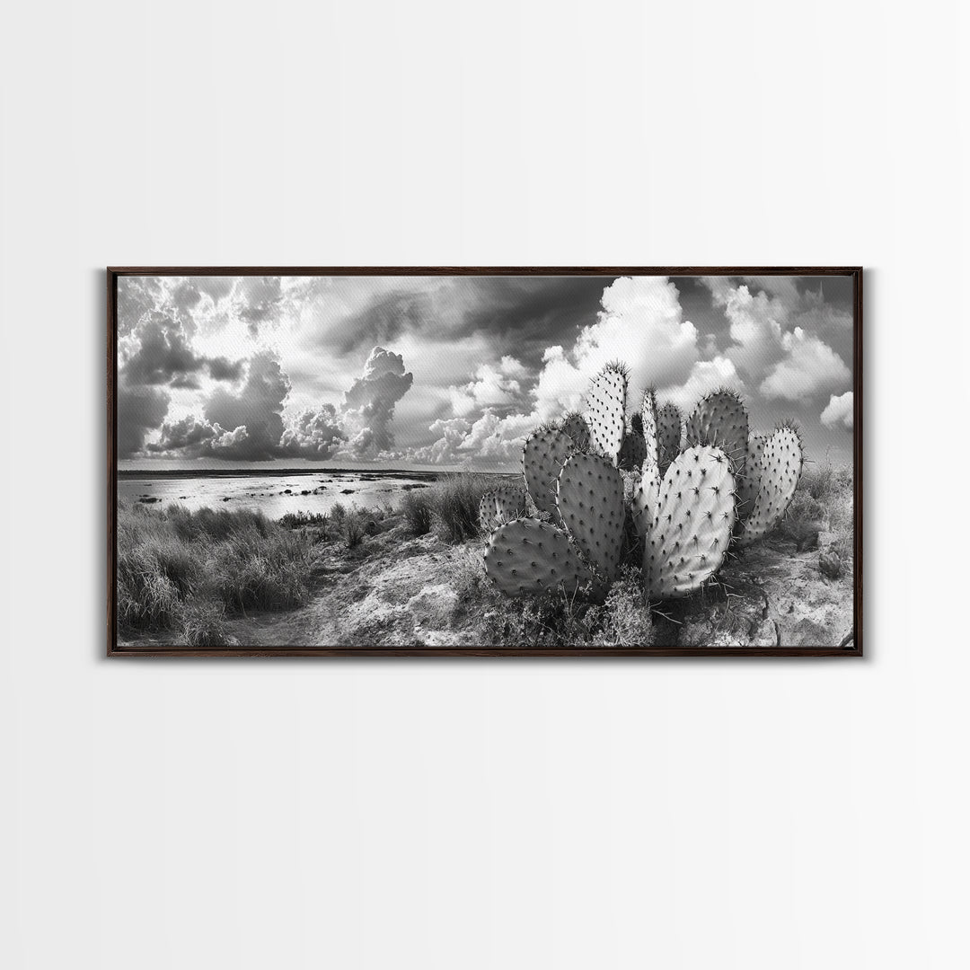 Desert Landscape, Joshua tree art, rustic decor, botanical prints, scenic view, panoramic art, southwest wall art, Canvas Print