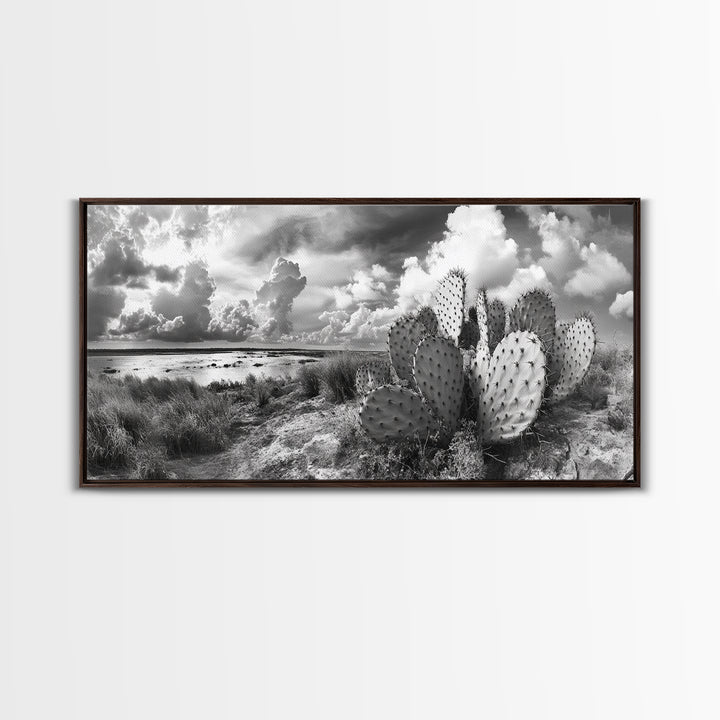 Desert Landscape, Joshua tree art, rustic decor, botanical prints, scenic view, panoramic art, southwest wall art, Canvas Print