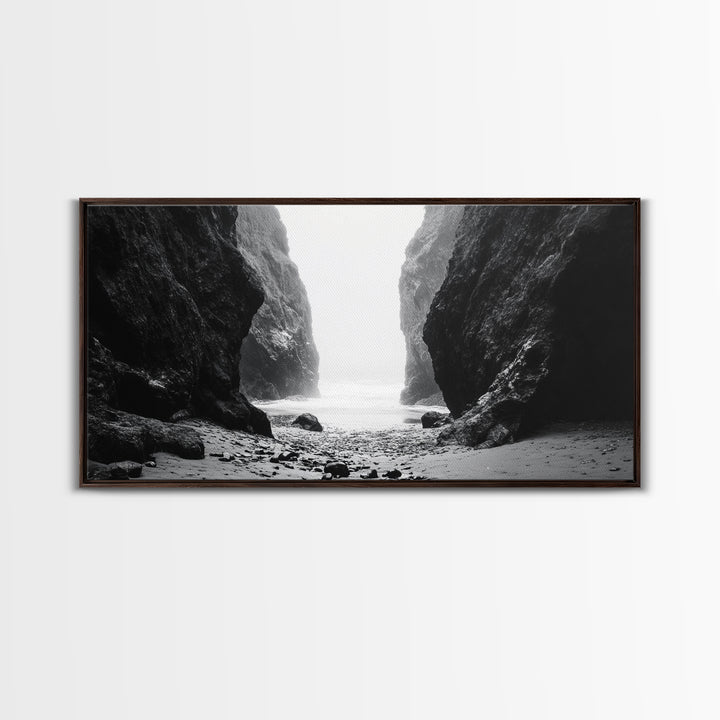 Canyon, moody art, dramatic landscape, rustic decor, wabi sabi art, minimalist art, vertical wall art, farmhouse art, framed canvas print