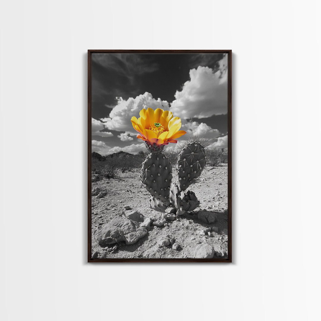 Desert Bloom, Wildflower Painting, Botanical Prints, Rustic Art, Southwest Wall Art, Nature Decor, Framed Canvas Print, Gift Idea