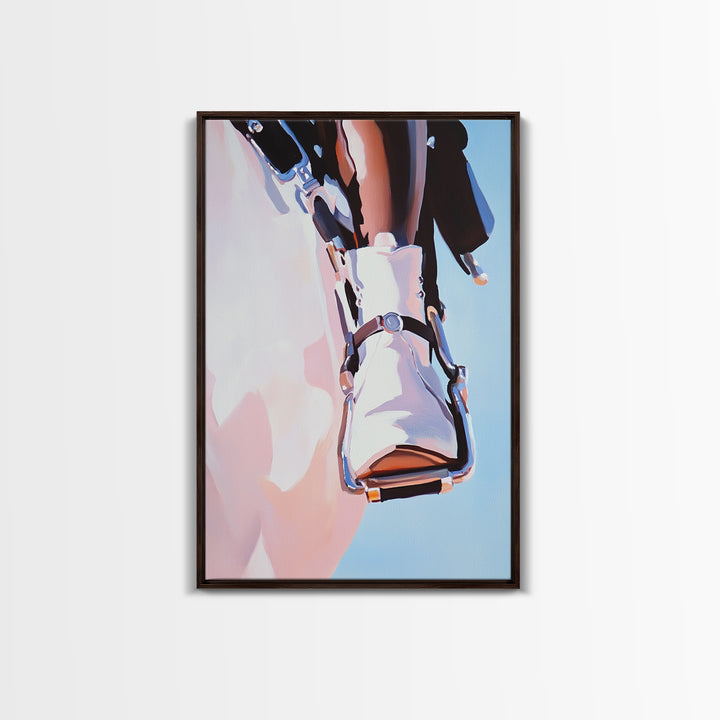 Pink Cowboy Boots, Coastal Cowgirl Art, Western Aesthetic, Framed Canvas Print, Rustic Decor, Light Pink Wall Art, Bedroom Art, Farmhouse Art, Gift Idea