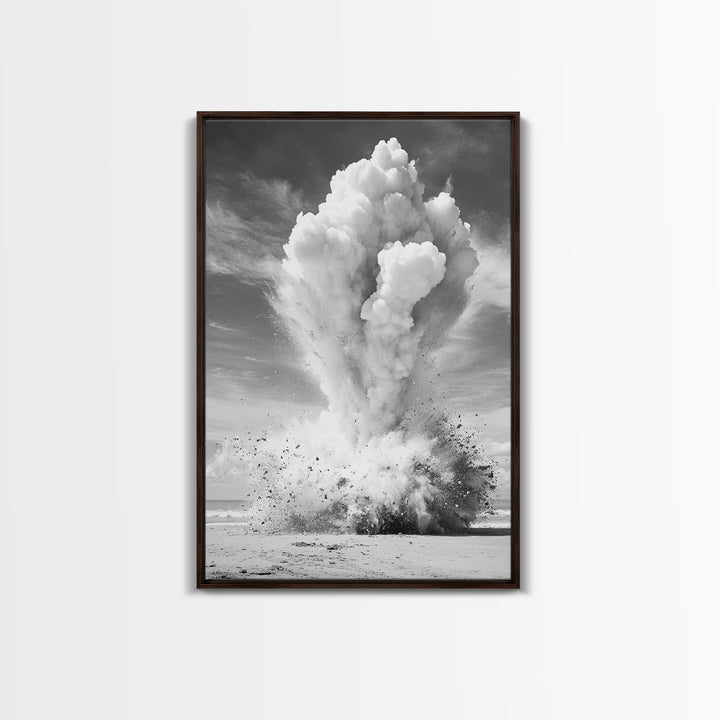 Explosion art, science art, moody art, dark romance painting, wabi sabi art, unique wall art, rustic decor, canvas print, above sofa art