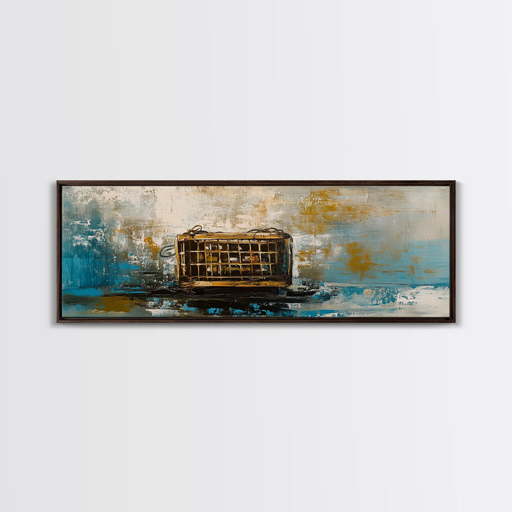 Antique Lantern, rustic wall art, farmhouse art, moody art, wabi sabi art, extra wide art, framed canvas print, living room decor