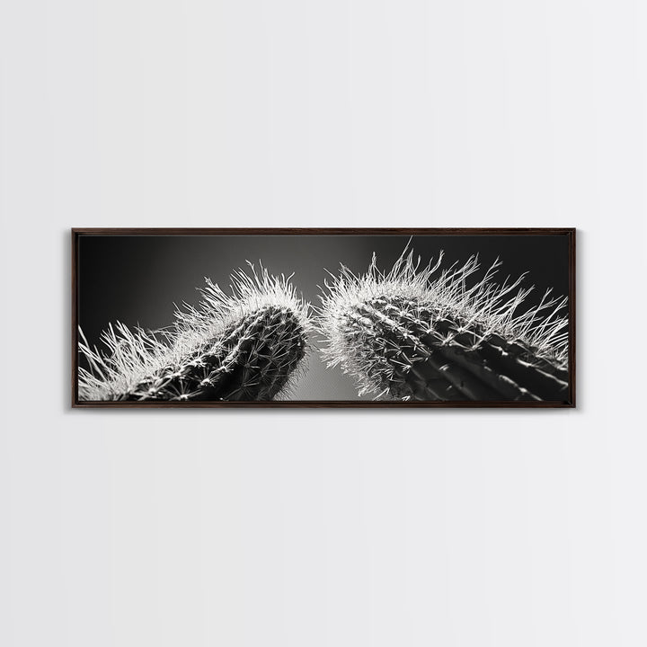 Desert Cactus, southwest wall art, moody art, Joshua tree art, extra wide wall art, nature photography, framed canvas print