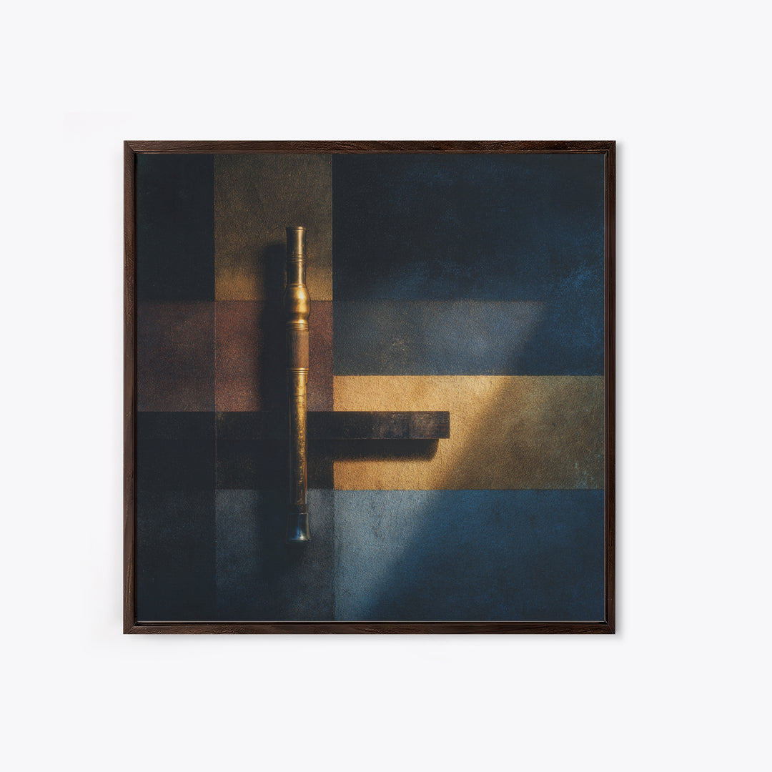 Conductor Baton and Sheet Shapes Without Text Canvas Print, Recording Studio Art, Music Posters, Studio Decor, Abstract Art, RSA-1x1-18