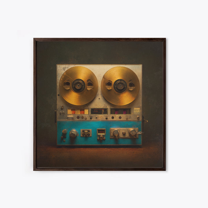 Reel to Reel Tape Machine Framed Canvas Print, Recording Studio Art, Unique Home Decor, Studio Decor, Fine Art, Analog, RSA-1x1-2