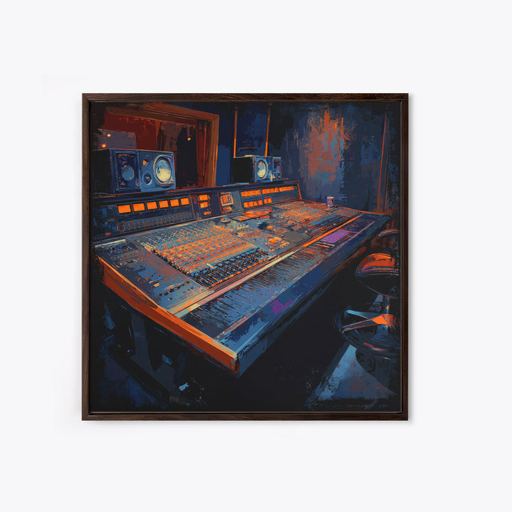 Mixing Console Faders Canvas Print, Recording Studio Art, Music Studio, Studio Decor, Oil Painting, Analog, Modern Decor, RSA-1x1-30