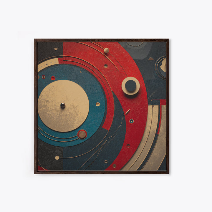 Vinyl Groove Closeup as Circular Abstract Framed Canvas Print, Recording Studio Art, Musician Posters, Studio Decor, Analog, RSA-1x1-38