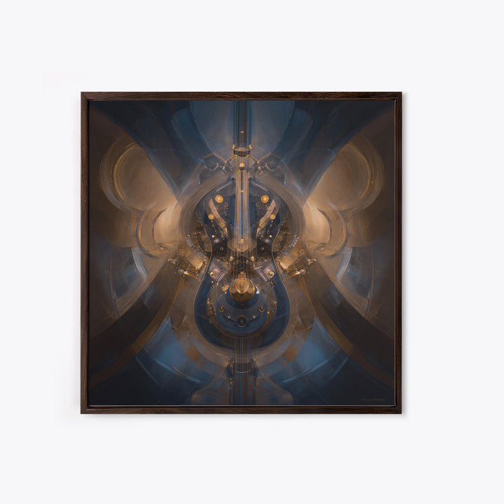 Album Cover Abstract Without Readable Text Framed Canvas Print, Recording Studio Art, Dtf Print, Studio Decor, Fine Art, Analog, RSA-1x1-46
