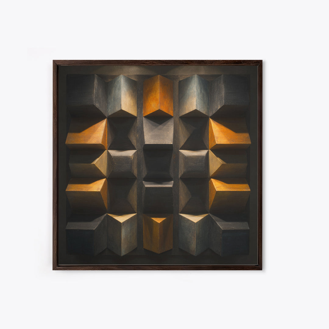 Sound Booth Foam Pattern Transformed into Design Framed Canvas Print, Recording Studio Art, Wall Decor, Studio Decor, Analog, RSA-1x1-48