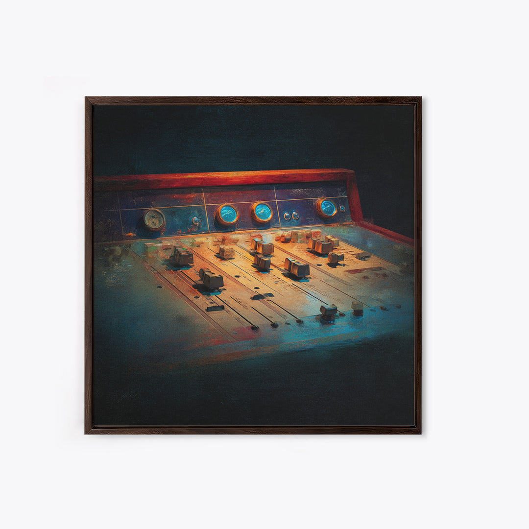 Mixing Console Faders Canvas Print, Recording Studio Art, Music Studio, Studio Decor, Oil Painting, Analog, Modern Decor, RSA-1x1-54