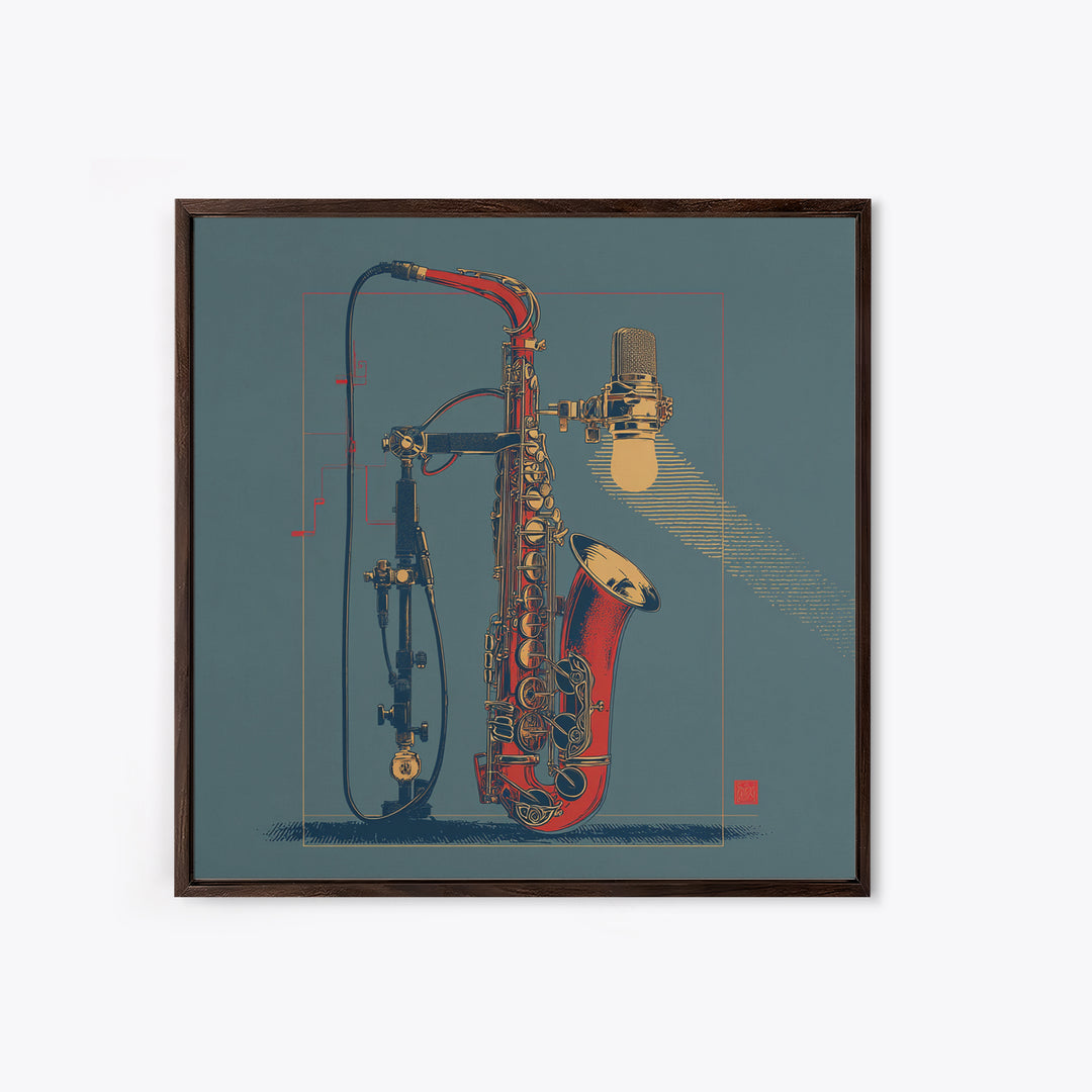Microphone Cable Forming Elegant Line Art Canvas Print, Recording Studio Art, Studio Wall Art, Studio Decor, Abstract Art, RSA-1x1-69