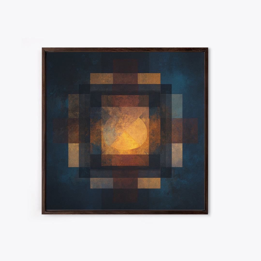 Album Cover Abstract Without Readable Text Framed Canvas Print, Recording Studio Art, Dtf Print, Studio Decor, Fine Art, Analog, RSA-1x1-70