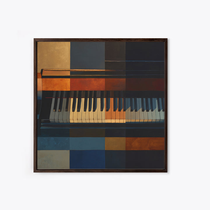 Piano Keys Fading into Shadow Framed Canvas Print, Recording Studio Art, Gallery Decor, Studio Decor, Fine Art, Analog, RSA-1x1-80