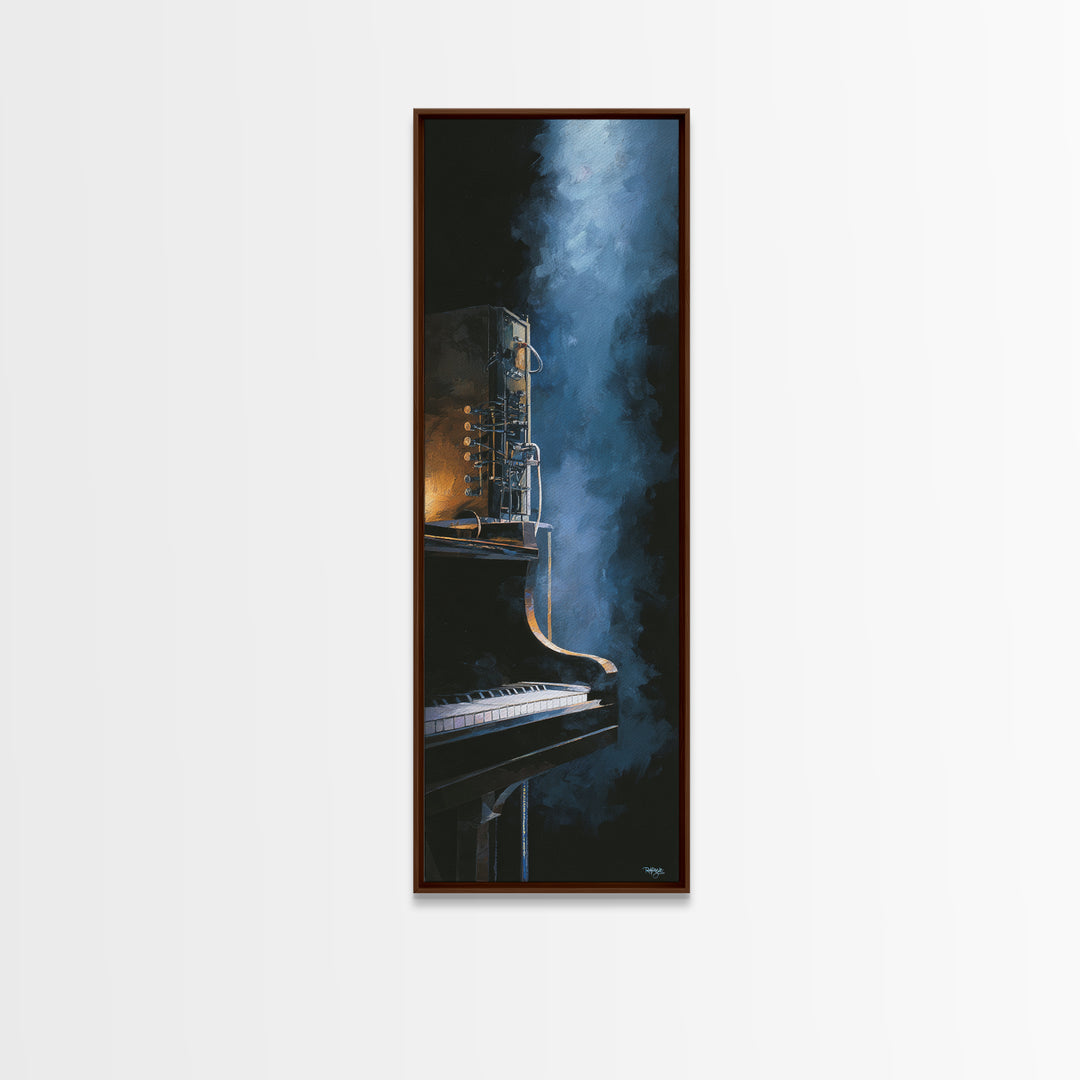 Piano Keys Fading into Shadow Canvas Print, Recording Studio Art, Statement Artwork, Studio Decor, Analog, Mid Century Modern, RSA-1x3-44