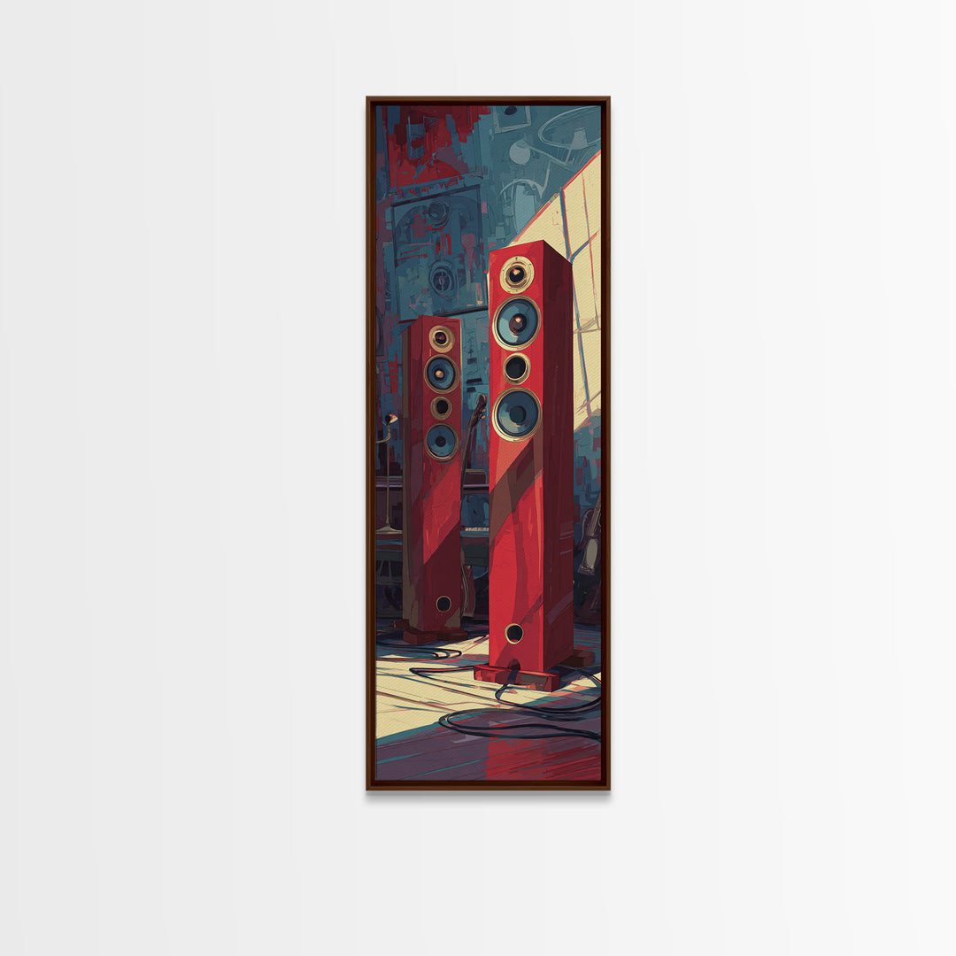 Studio Monitor Speakers as Bold Geometric Forms Canvas Print, Recording Studio Art, Boho Decor, Studio Decor, Abstract Art, RSA-1x3-48