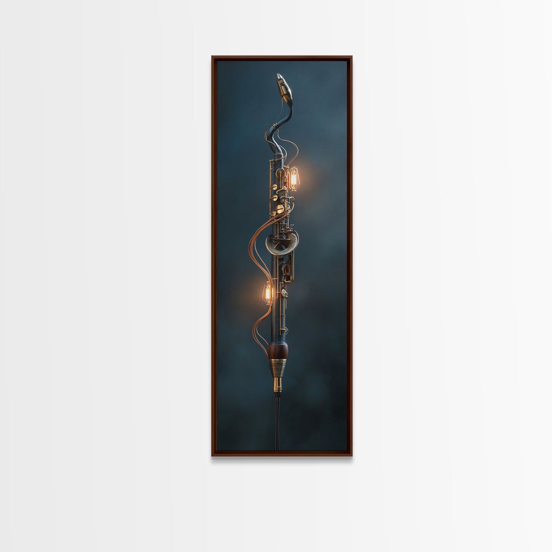 Microphone Cable Forming Elegant Line Art Canvas Print, Recording Studio Art, Studio Wall Art, Studio Decor, Abstract Art, RSA-1x3-9