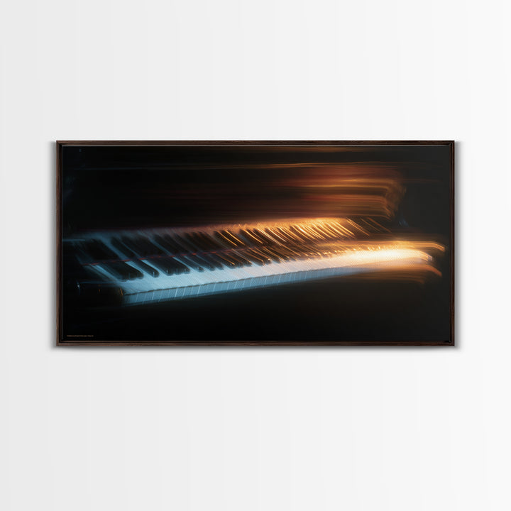 Piano Keys Fading into Shadow Canvas Print, Recording Studio Art, Mid Century Modern, Studio Decor, Fine Art, Analog, RSA-2x1-52