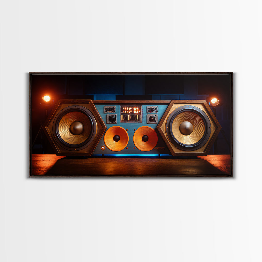 Studio Monitor Speakers as Bold Geometric Forms Canvas Print, Recording Studio Art, Printable Art, Studio Decor, Analog, RSA-2x1-56