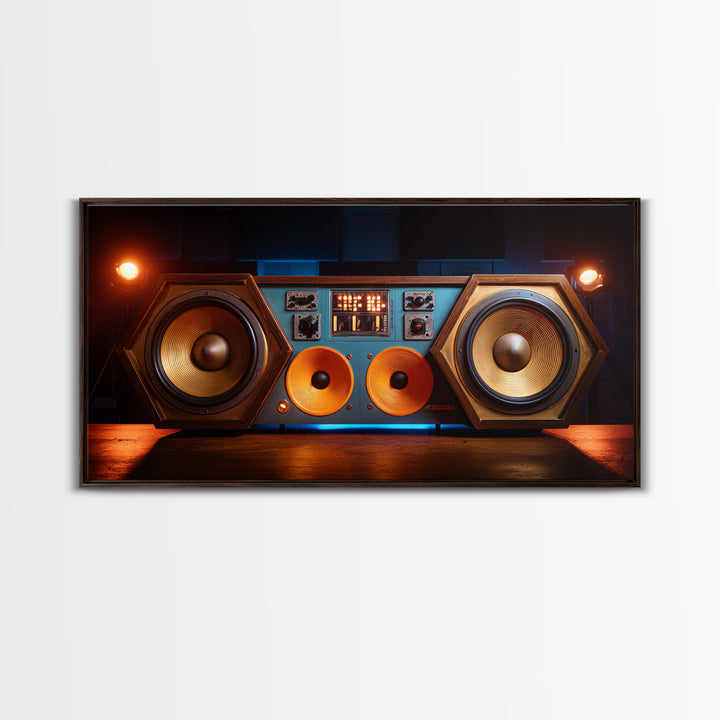 Studio Monitor Speakers as Bold Geometric Forms Canvas Print, Recording Studio Art, Printable Art, Studio Decor, Analog, RSA-2x1-56