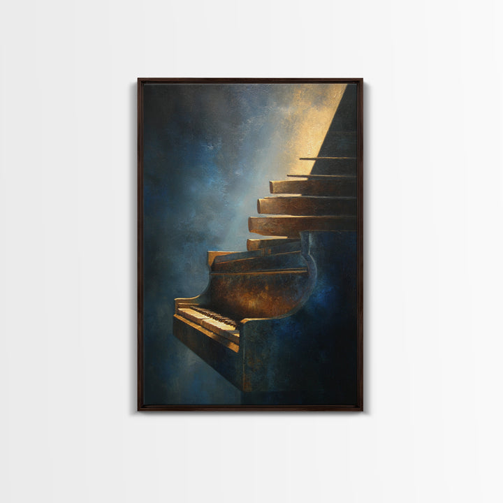 Piano Keys Fading into Shadow Canvas Print, Recording Studio Art, Music Art, Studio Decor, Fine Art, Analog, Studio Wall Art, RSA-2x3-16