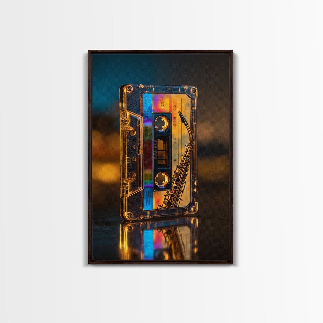 Retro Cassette Tape Framed Canvas Print, Recording Studio Art, Music Studio, Studio Decor, Fine Art, Analog, Modern Decor, RSA-2x3-19