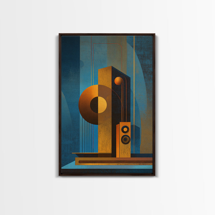 Studio Monitor Speakers as Bold Geometric Forms Canvas Print, Recording Studio Art, Youtube Studio Decor, Studio Decor, Analog, RSA-2x3-44