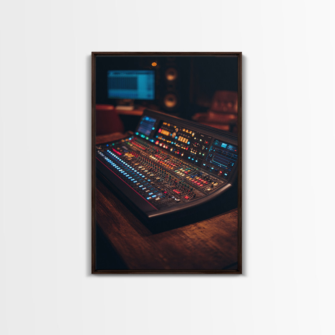 Mixing Console Faders Canvas Print, Recording Studio Art, Wall Art, Studio Decor, Abstract Art, Analog, Music Posters, RSA-2x3-62