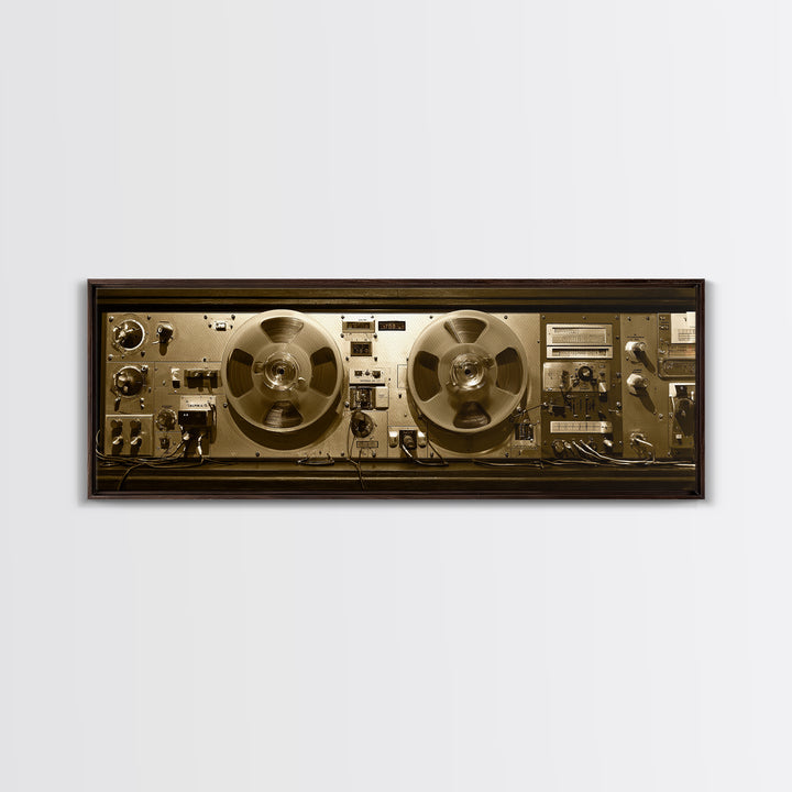 Reel to Reel Tape Machine Framed Canvas Print, Recording Studio Art, Printable Art, Studio Decor, Analog, Kids Room Art, RSA-3x1-18