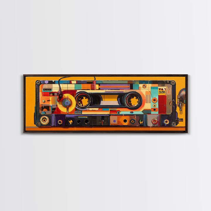 Retro Cassette Tape Framed Canvas Print, Recording Studio Art, Modern Decor, Studio Decor, Fine Art, Analog, Wall Decor, RSA-3x1-27