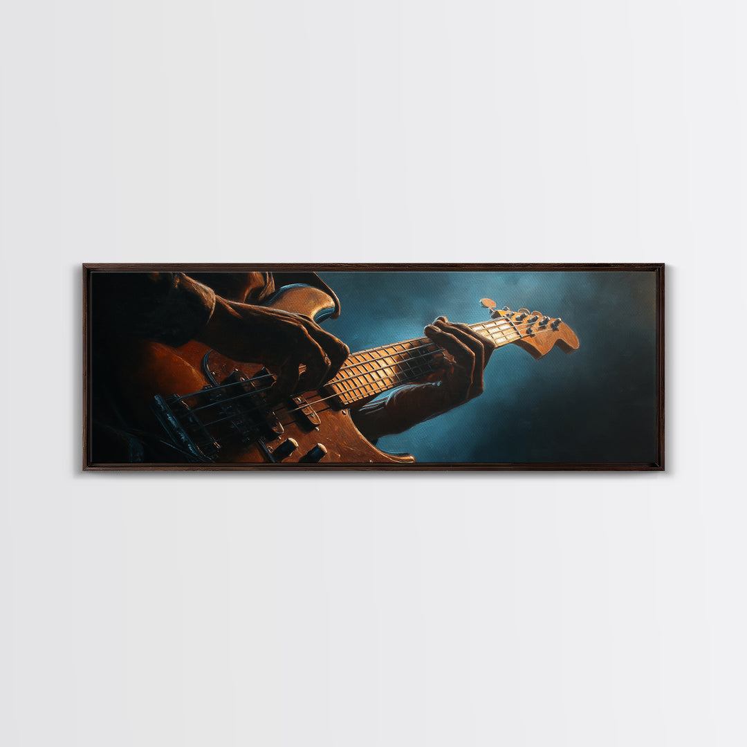 Musician Hands on Guitar Strings Canvas Print, Recording Studio Art, Fine Art Print, Studio Decor, Abstract Art, Analog, RSA-3x1-31