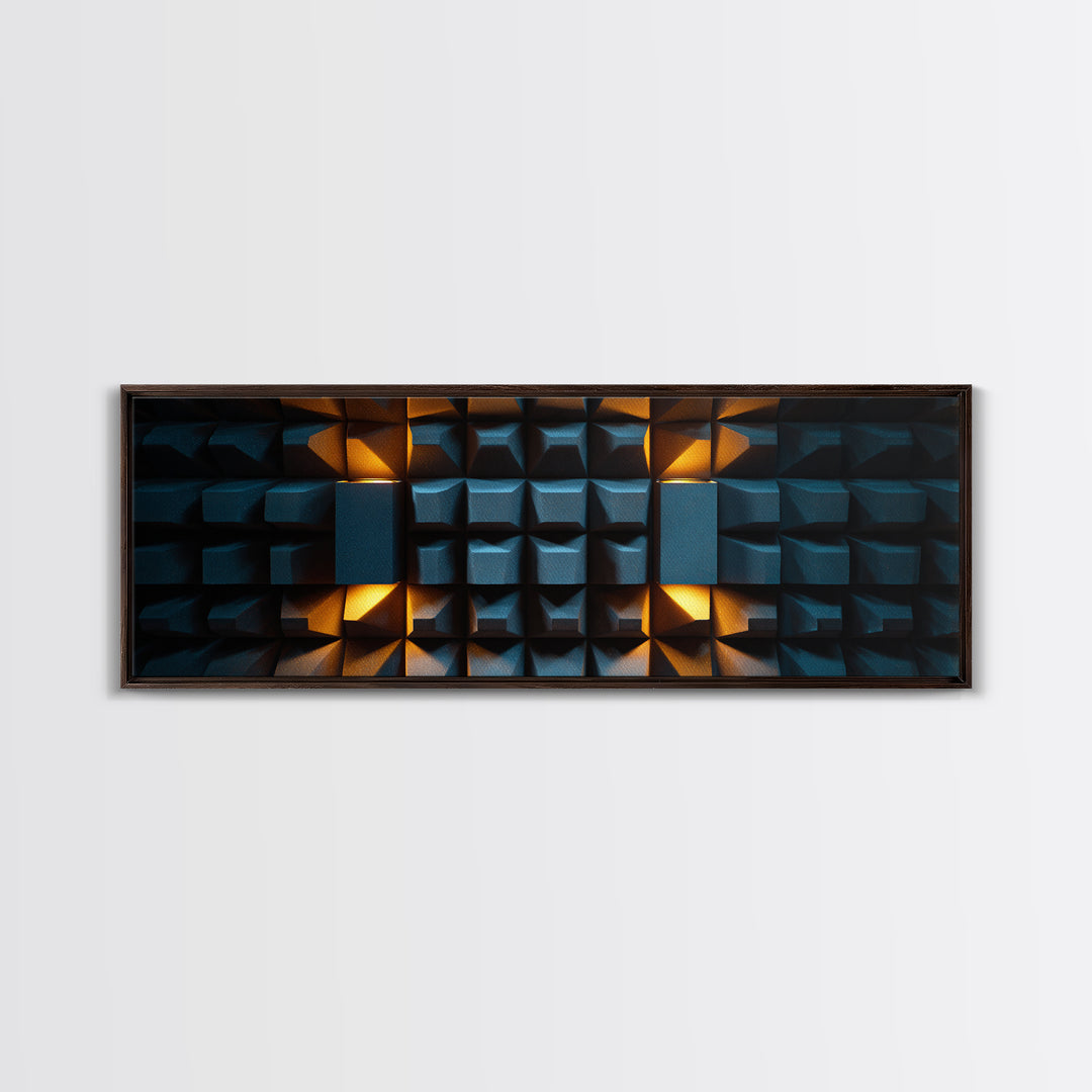 Sound Booth Foam Pattern Transformed into Design Canvas Print, Recording Studio Art, Music Print, Studio Decor, Analog, RSA-3x1-40