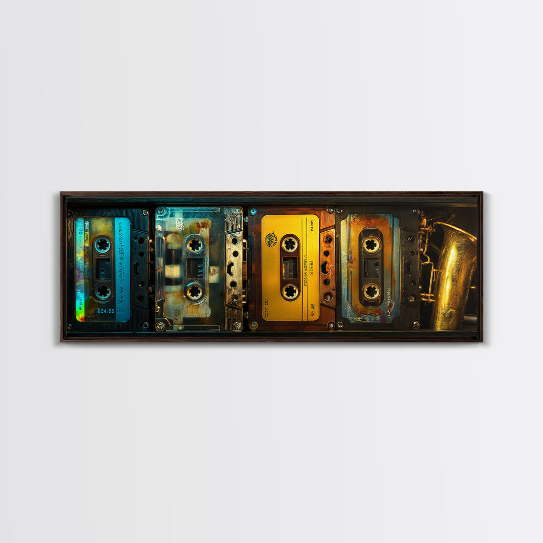 Retro Cassette Tape Canvas Print, Recording Studio Art, Modern Wall Art, Studio Decor, Fine Art, Analog, Music Decor, RSA-3x1-75