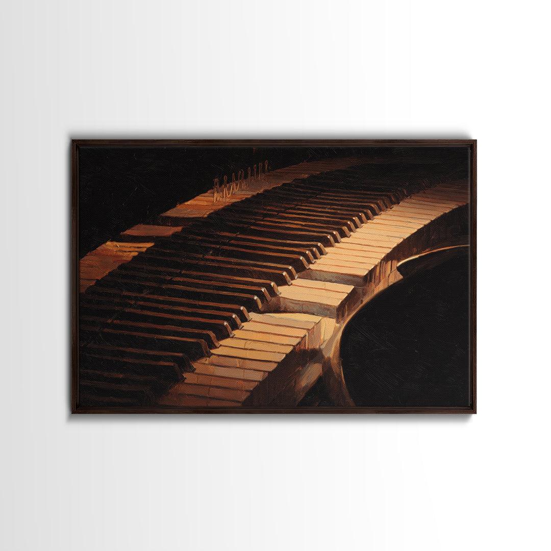 Piano Keys Fading into Shadow Canvas Print, Recording Studio Art, Studio Wall Art, Studio Decor, Fine Art, Analog, Luxury Decor, RSA-3x2-84