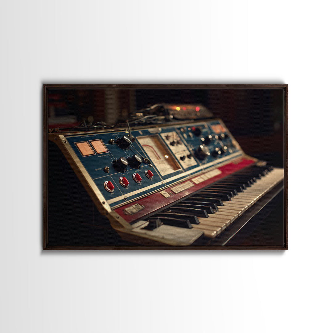 Analog Synthesizer Knobs and Cables Canvas Print, Recording Studio Art, Youtube Studio Decor, Studio Decor, Oil Painting, RSA-3x2-89