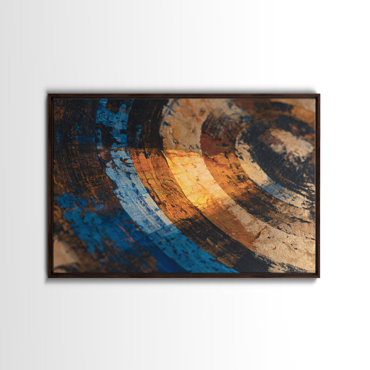 Vinyl Groove Closeup as Circular Abstract Framed Canvas Print, Recording Studio Art, Music Art, Studio Decor, Abstract Art, RSA-3x2-90
