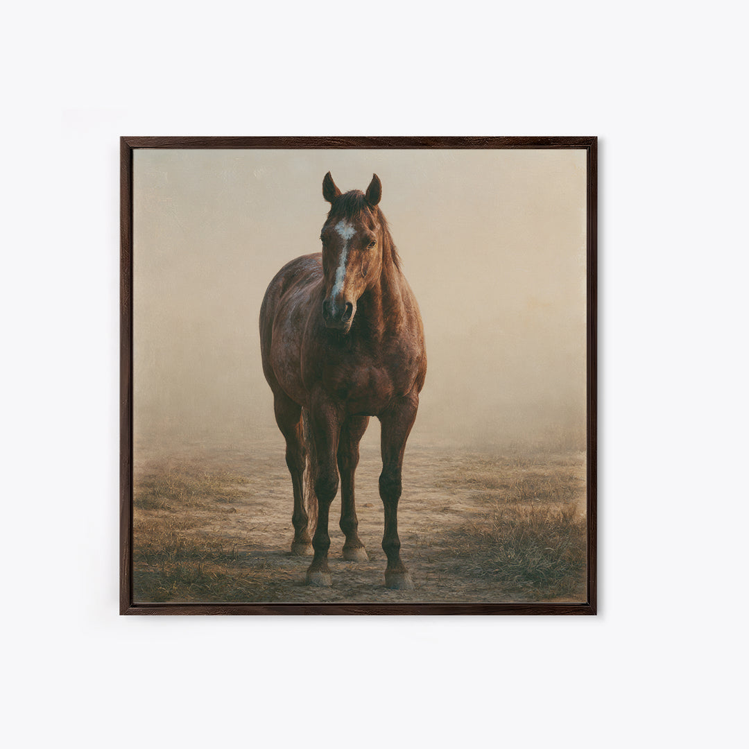 Brown Horse Portrait Canvas Print, Rustic Art, Room Decor, Farmhouse Decor, Fine Art, Rustic, Oil Painting, Digital Print, RUS-1x1-77