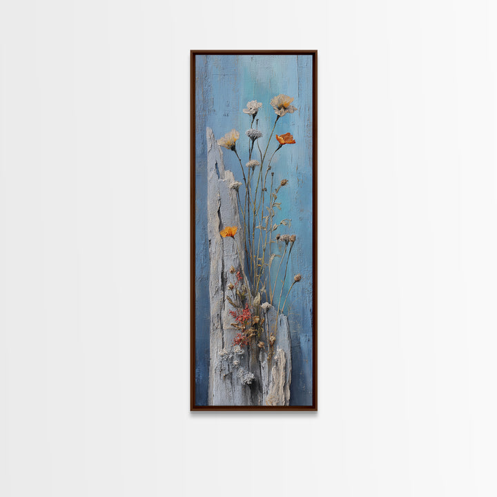 Pheasant Feathers and Acorns Arrangement Framed Canvas Print, Rustic Art, Home Decor, Farmhouse Decor, Fine Art, Rustic, RUS-1x3-52