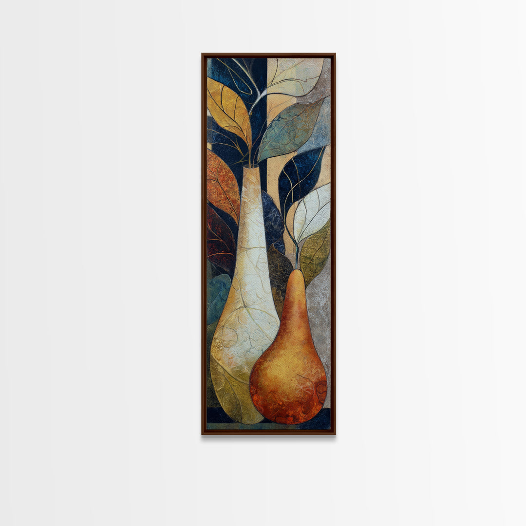 Rustic Pear and Apple Still Life Canvas Print, Rustic Art, Farmhouse Decor, Rustic, Gallery Wall Art, Landscape Wall Art, RUS-1x3-81