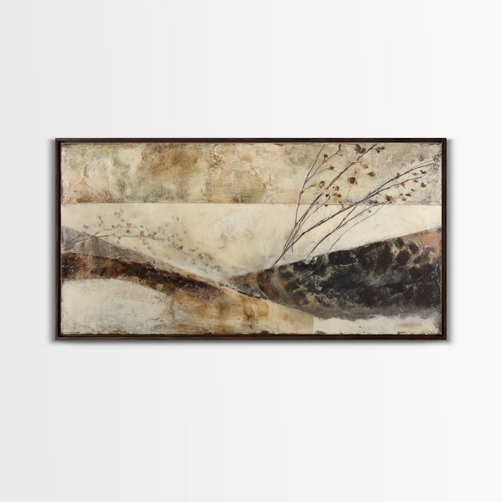 Trout Fishing Lure and River Stones Framed Canvas Print, Rustic Art, Luxury Decor, Farmhouse Decor, Fine Art, Rustic, RUS-2x1-10