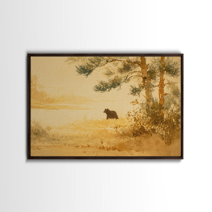 Rustic Lantern Glowing Beside Pinecones Canvas Print, Rustic Art, Living Room Art, Farmhouse Decor, Fine Art, Rustic, RUS-3x2-56