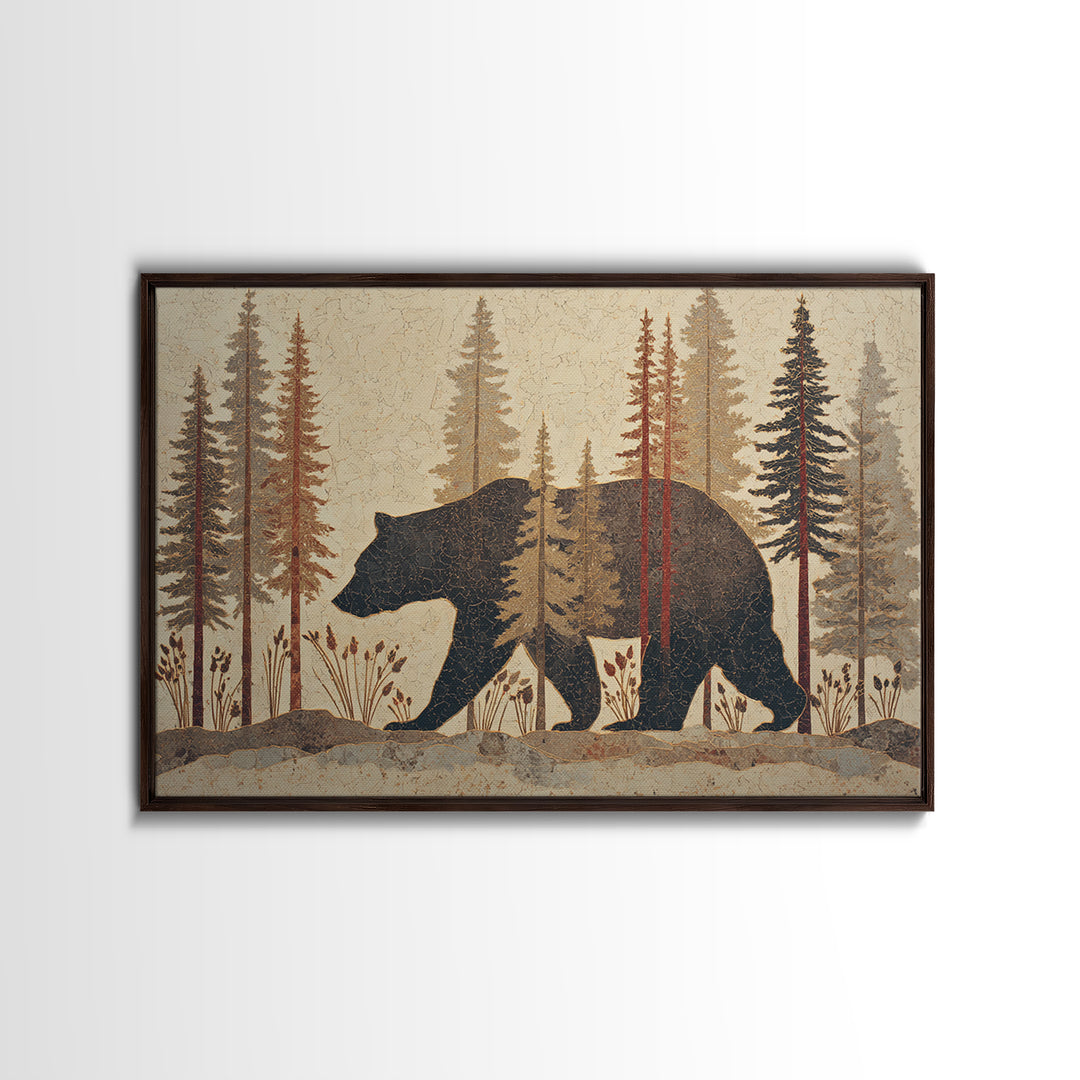 Buffalo Portrait with Western Texture Canvas Print, Rustic Art, Landscape Painting, Farmhouse Decor, Fine Art, Rustic, RUS-3x2-98