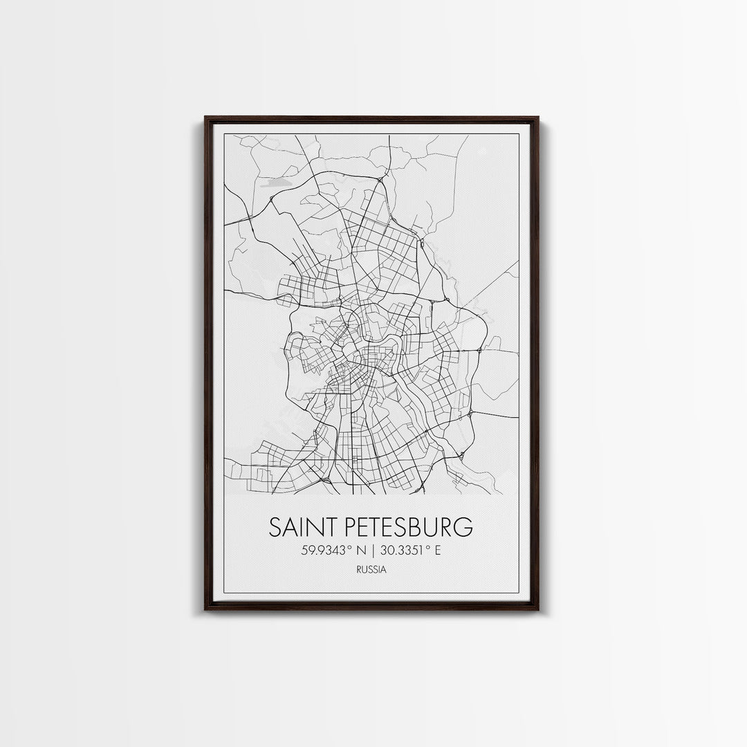 Saint Petersburg Street Map, Russia Map, City Map Art, Minimalist Art, Wall Art, Canvas Print, Room Décor, Gift For Mom, Travel Wall Art