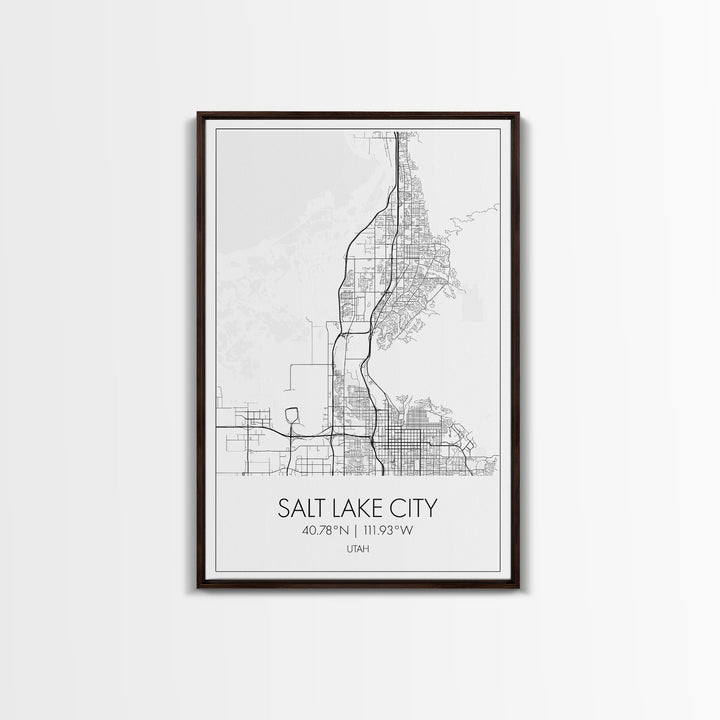 Salt Lake City Street Map, Utah Map, City Map Art, Minimalist Art, Wall Art, Canvas Print, Home Décor Wall Art, Friendship Gift, Travel Art