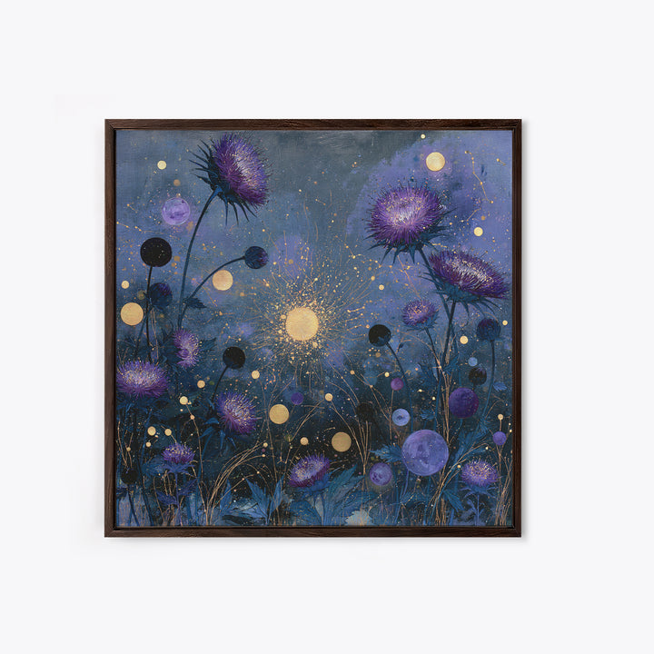 Cosmic Garden with Planets as Flowers Canvas Print, Space Art, Boho Decor, Spa Decor, Fine Art, Serenity, Painting, Posters, SAR-1x1-13