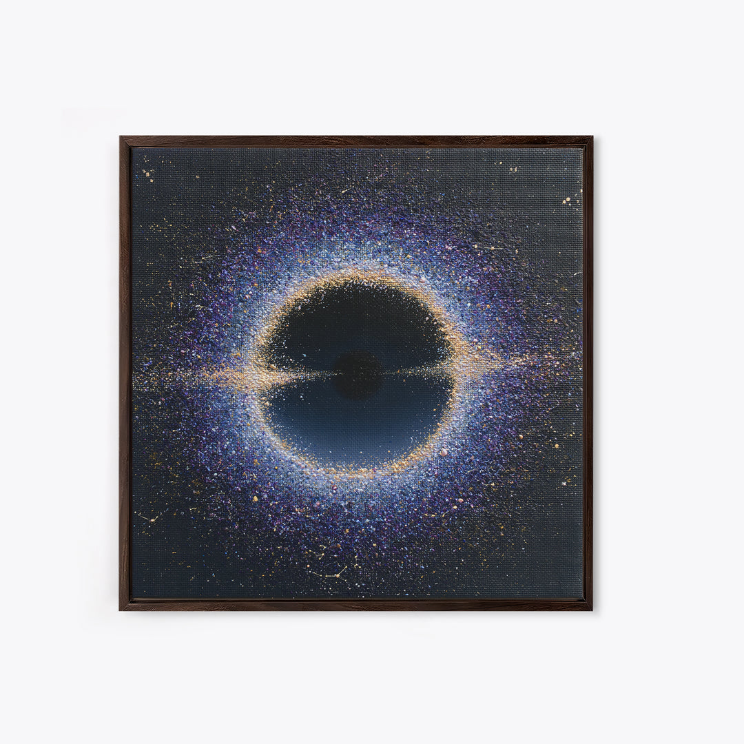 Black Hole with Radiant Accretion Ring Canvas Print, Space Art, Printable Art, Spa Decor, Fine Art, Serenity, Modern Decor, SAR-1x1-31