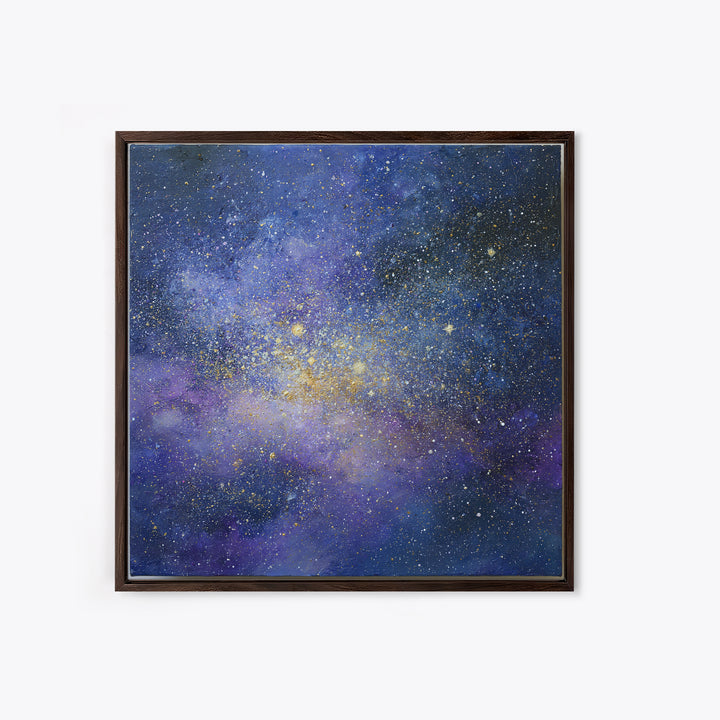 Distant Star Cluster Framed Canvas Print, Space Art, Digital Art, Spa Decor, Serenity, Modern Wall Art, Living Room Wall Art, SAR-1x1-44