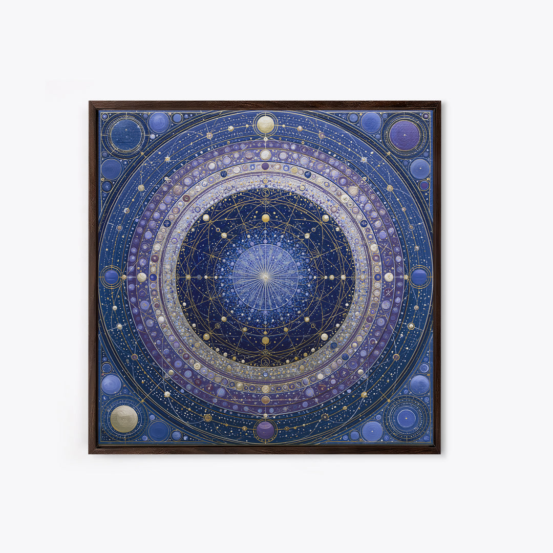 Planetary Rings Made of Ice and Light Canvas Print, Space Art, Boho Decor, Spa Decor, Fine Art, Serenity, Painting, Posters, SAR-1x1-90