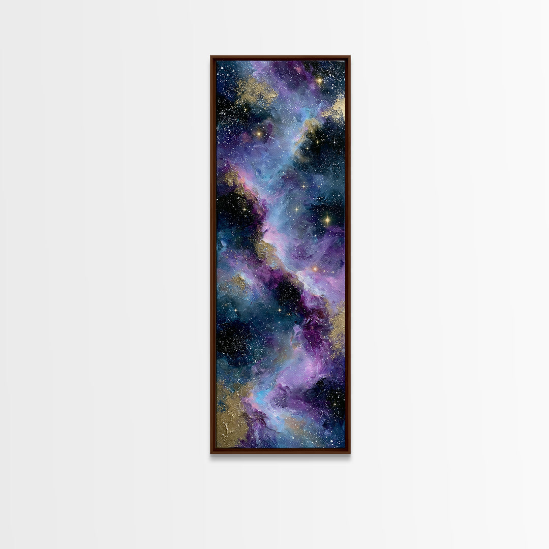 Colorful Nebula Cloud Framed Canvas Print, Space Art, Printable Wall Art, Spa Decor, Fine Art, Serenity, Living Room Wall Art, SAR-1x3-61