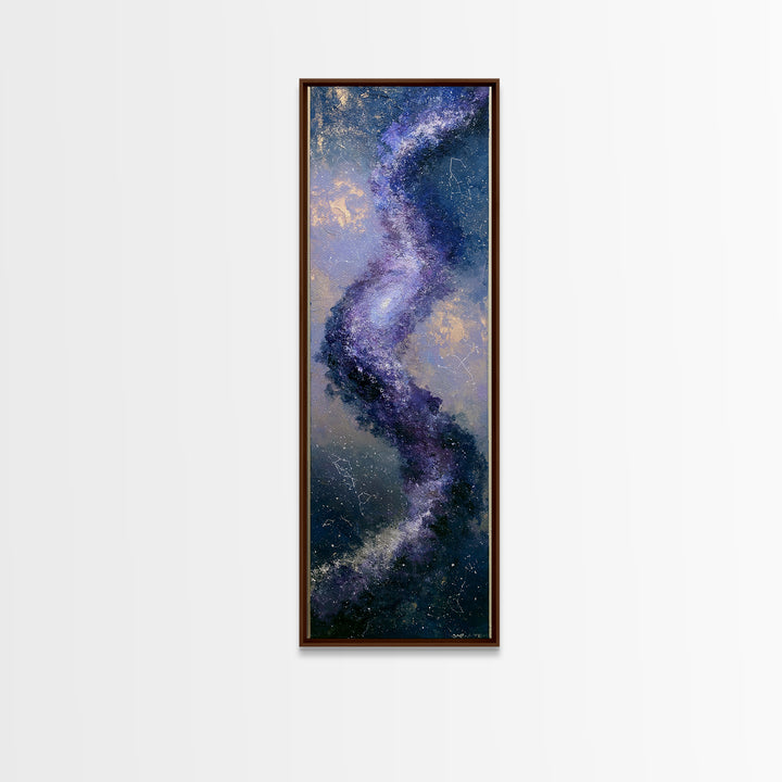 Galaxy Spiral in Jewel Tone Paint Framed Canvas Print, Space Art, Wall Art, Spa Decor, Fine Art, Serenity, Wall Art Prints, SAR-1x3-75